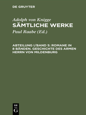 cover image of Romane in 8 Bänden. Geschichte des armen Herrn von Mildenburg
